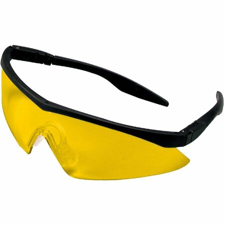 SAFETY WORKS Straight Temple Black Frame Safety Glasses with Anti-Fog Amber Lenses 10021280